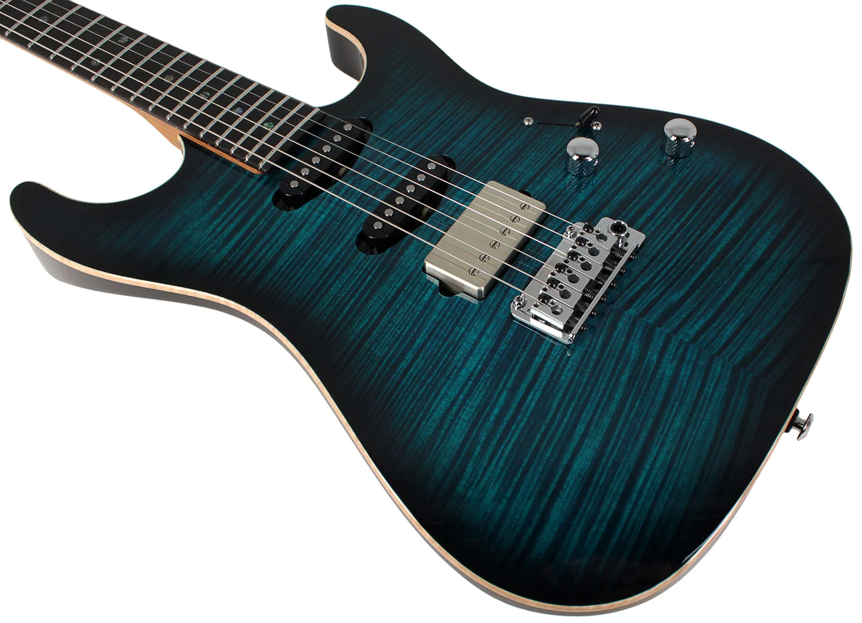 Suhr Select Standard Mahogany Guitar, Trans Teal Burst - Image 4