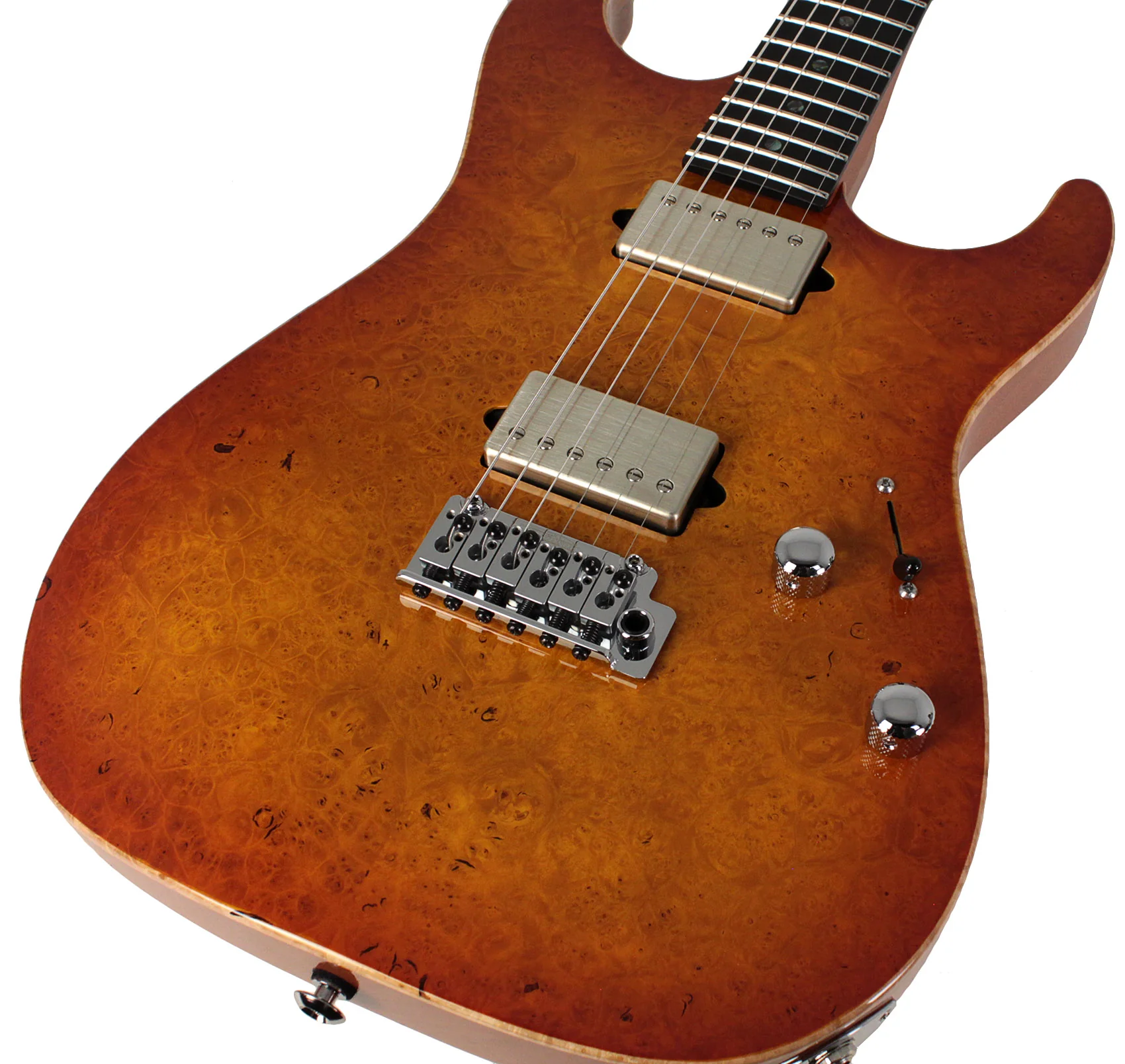Suhr Select Standard Mahogany HH Guitar, Burl Suhr Burst - Image 3