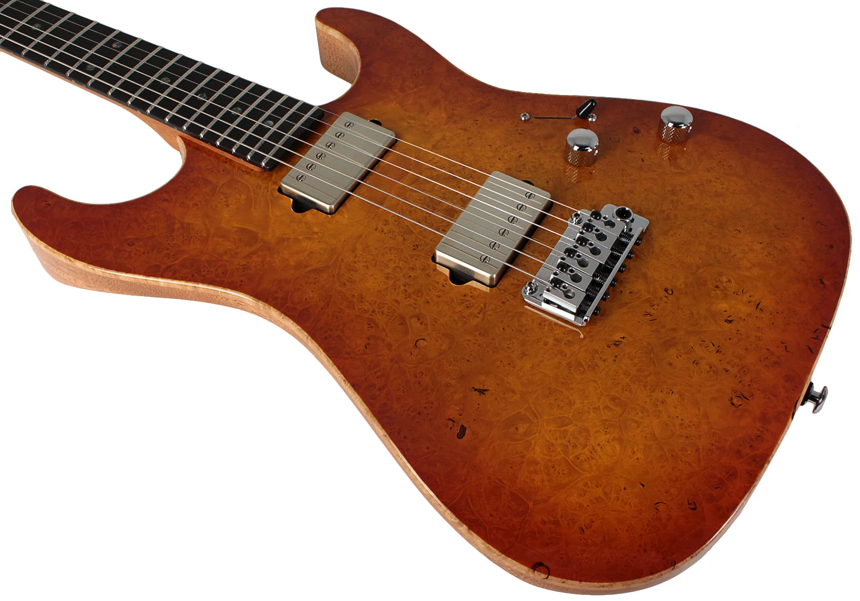Suhr Select Standard Mahogany HH Guitar, Burl Suhr Burst - Image 4