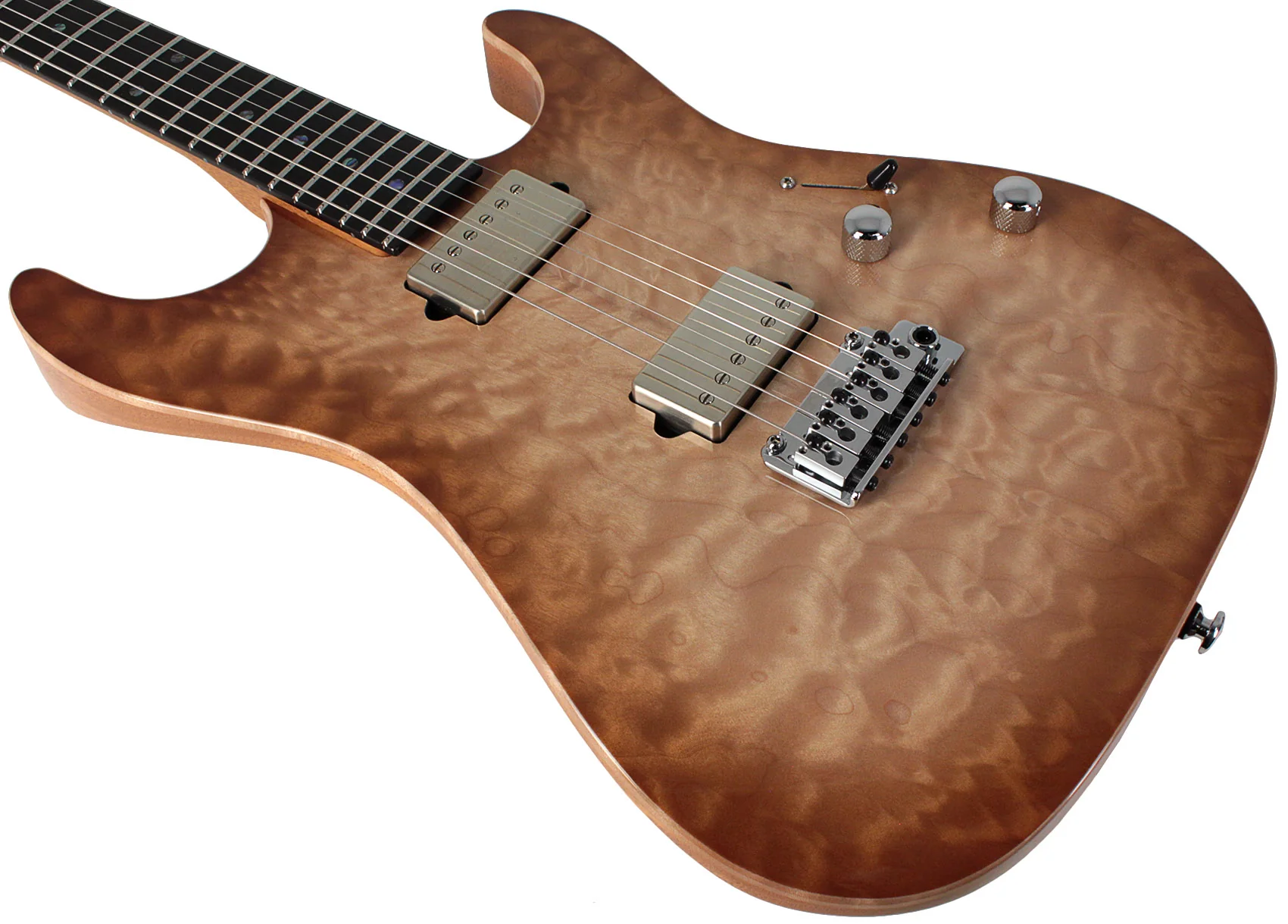 Suhr Select Standard Mahogany HH Guitar, Quilt Natural Burst - Image 4