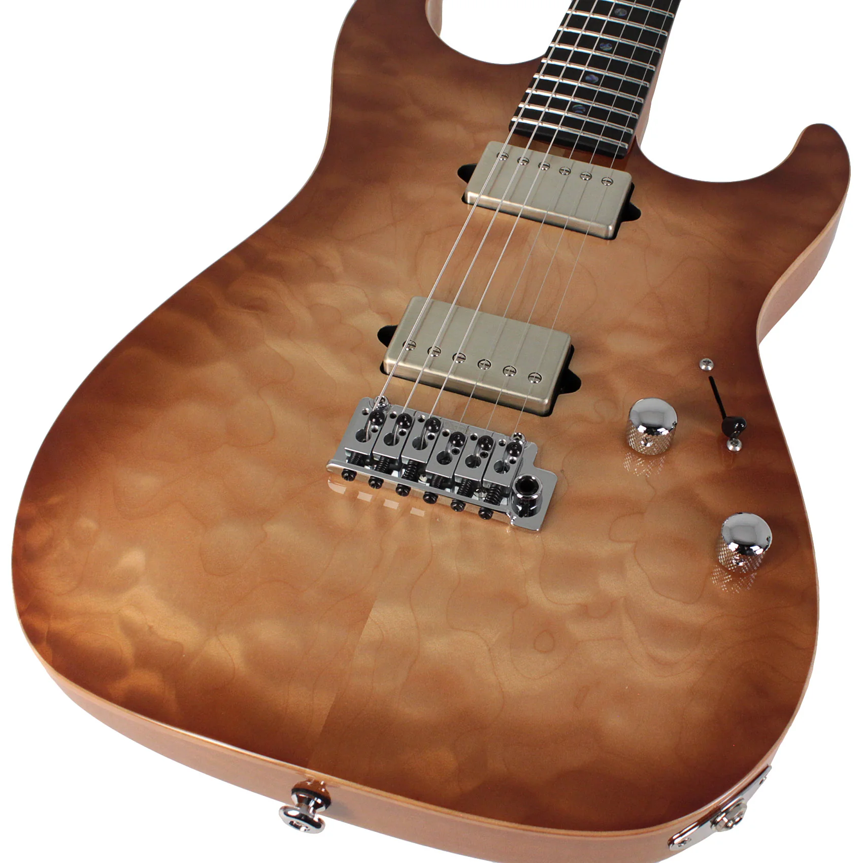 Suhr Select Standard Mahogany HH Guitar, Quilt Natural Burst - Image 3