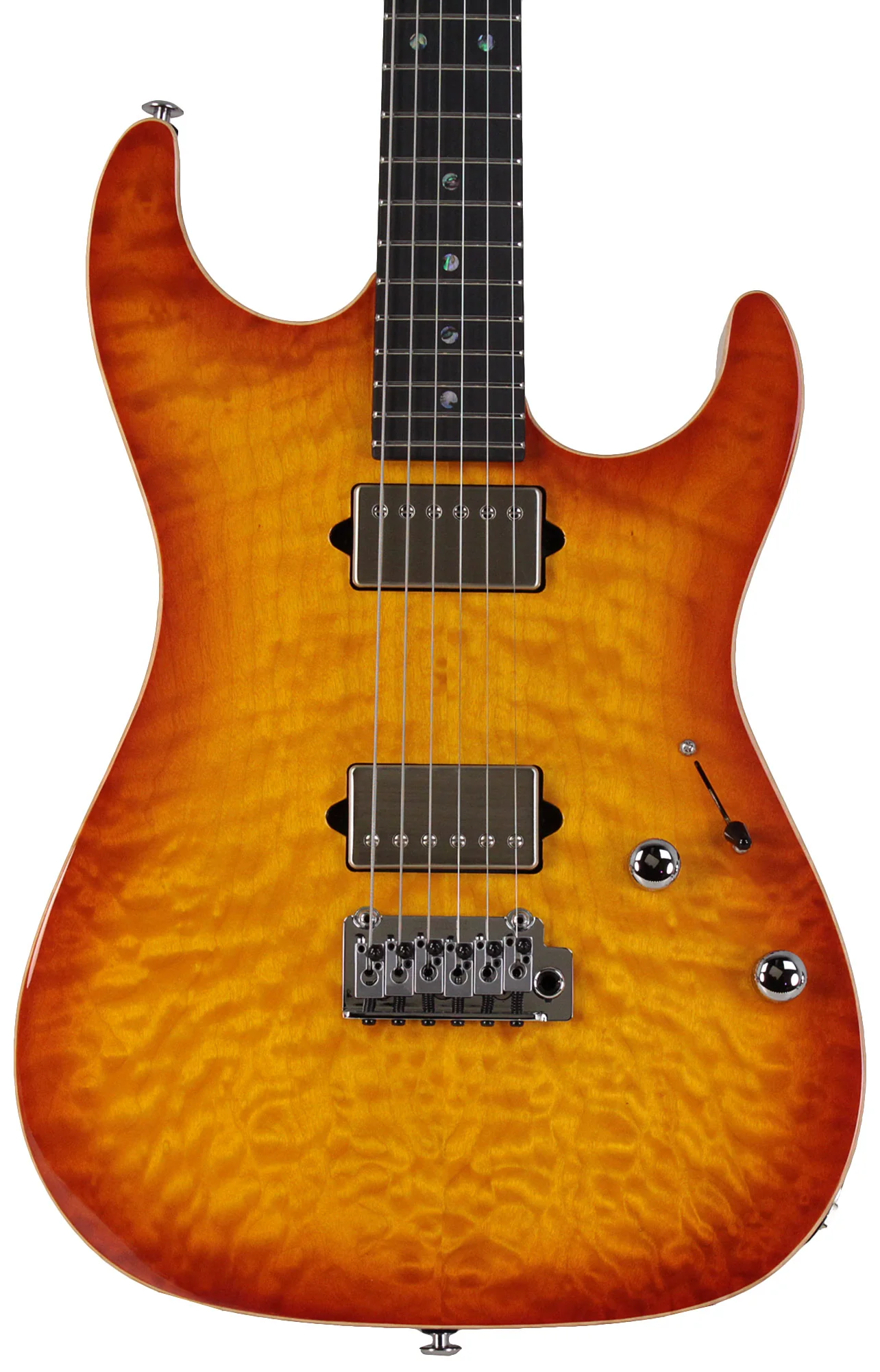 Suhr Select Standard Mahogany HH Guitar, Quilt Suhr Burst - Image 6