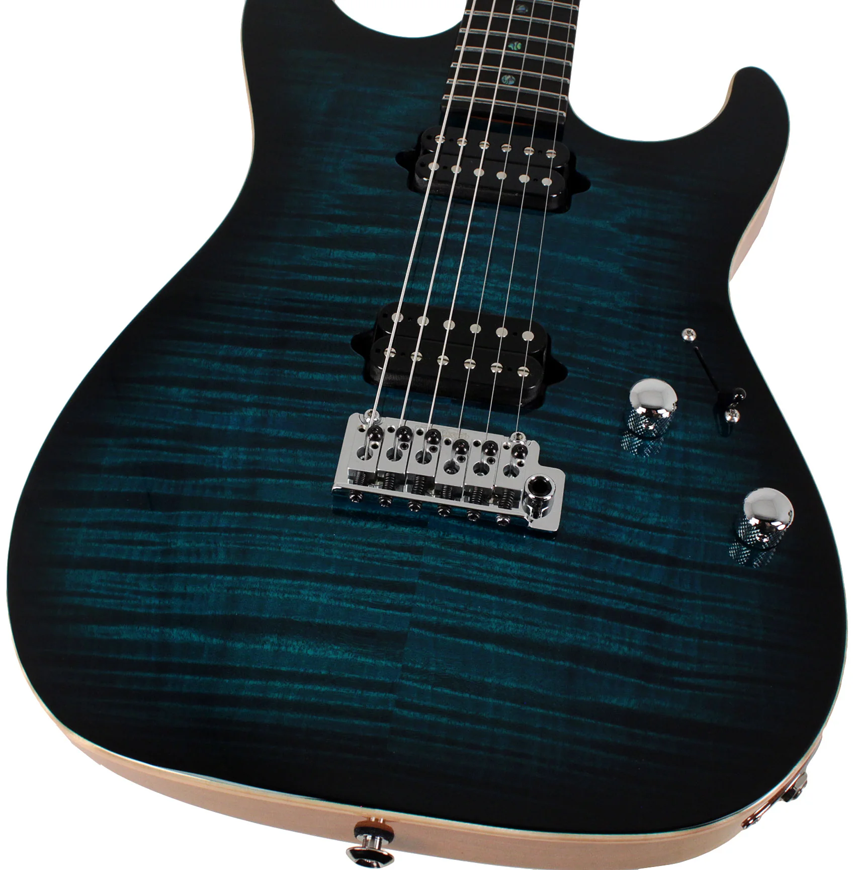 Suhr Select Standard Mahogany HH Guitar, Trans Teal Burst - Image 3