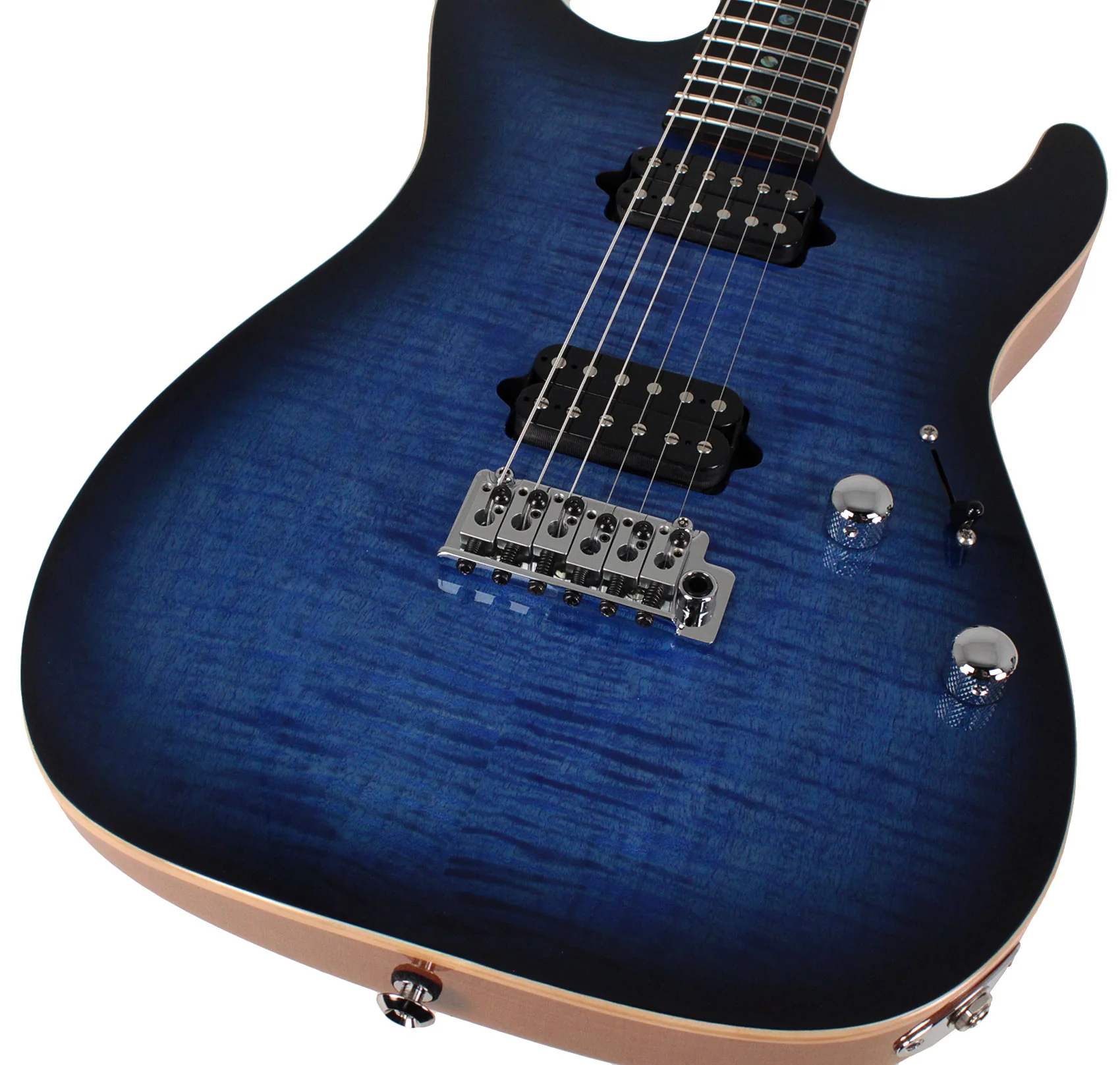 Suhr Select Standard Mahogany HH Guitar, Trans Whale Blue Burst - Image 3