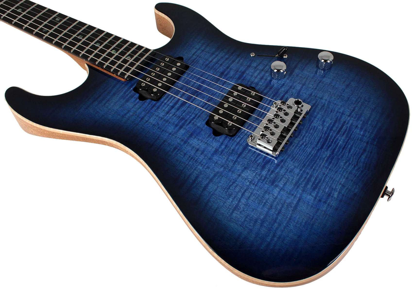 Suhr Select Standard Mahogany HH Guitar, Trans Whale Blue Burst - Image 4