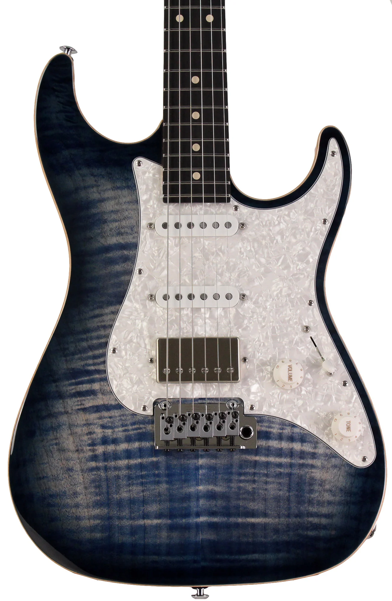 Suhr Select Standard Plus Mahogany Guitar, Faded Trans Whale Blue Burst - Image 5