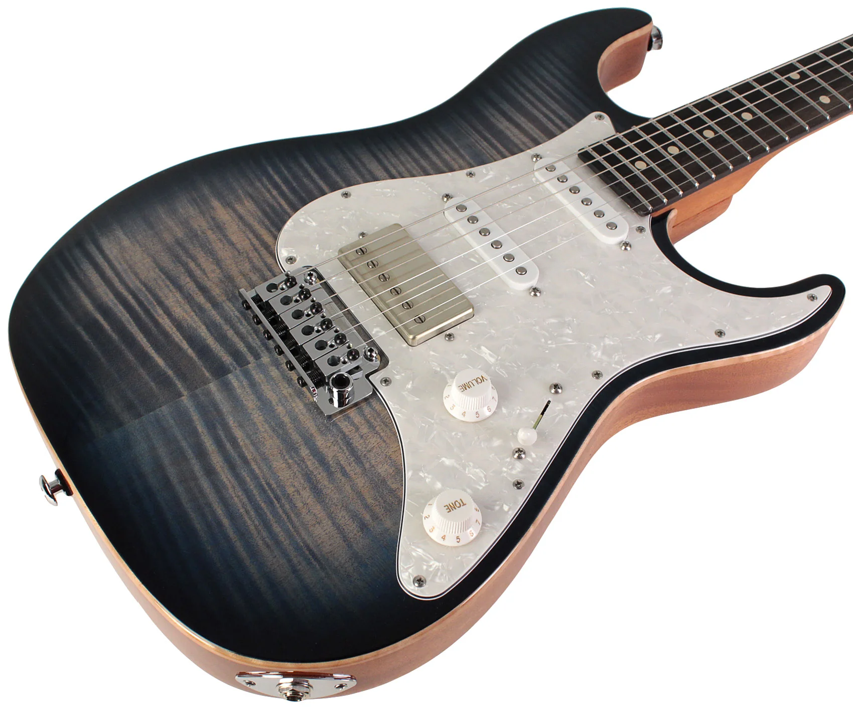 Suhr Select Standard Plus Mahogany Guitar, Faded Trans Whale Blue Burst - Image 2