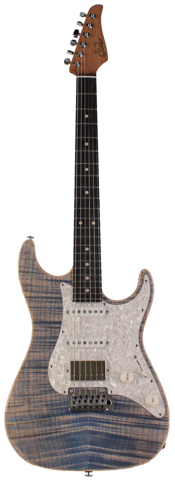 Suhr Select Standard Plus Mahogany Guitar, Trans Blue Denim Slate