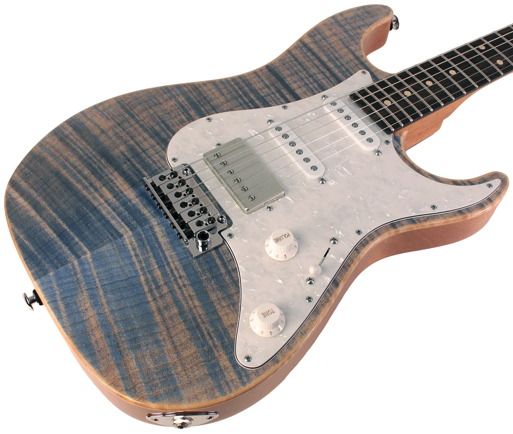 Suhr Select Standard Plus Mahogany Guitar, Trans Blue Denim Slate - Image 2