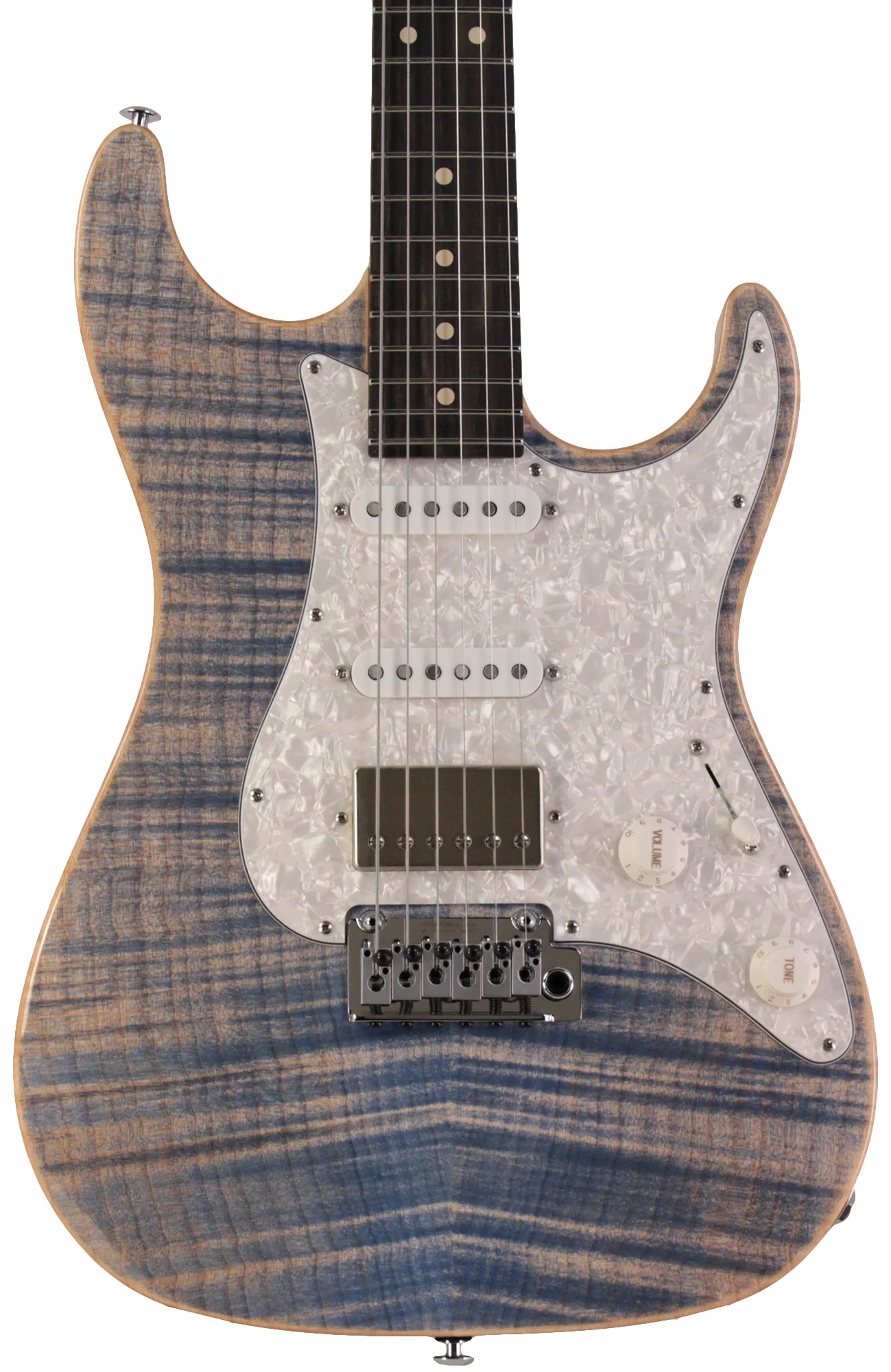 Suhr Select Standard Plus Mahogany Guitar, Trans Blue Denim Slate - Image 6