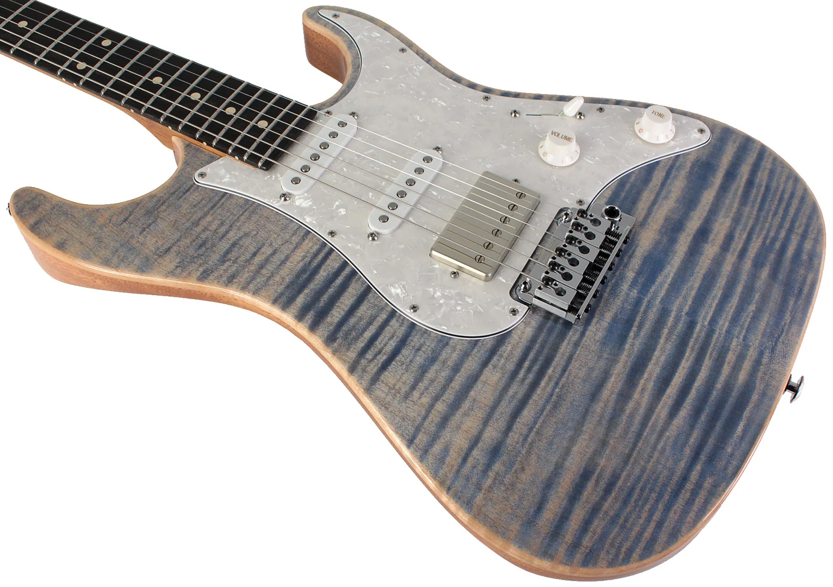 Suhr Select Standard Plus Mahogany Guitar, Trans Blue Denim Slate - Image 4