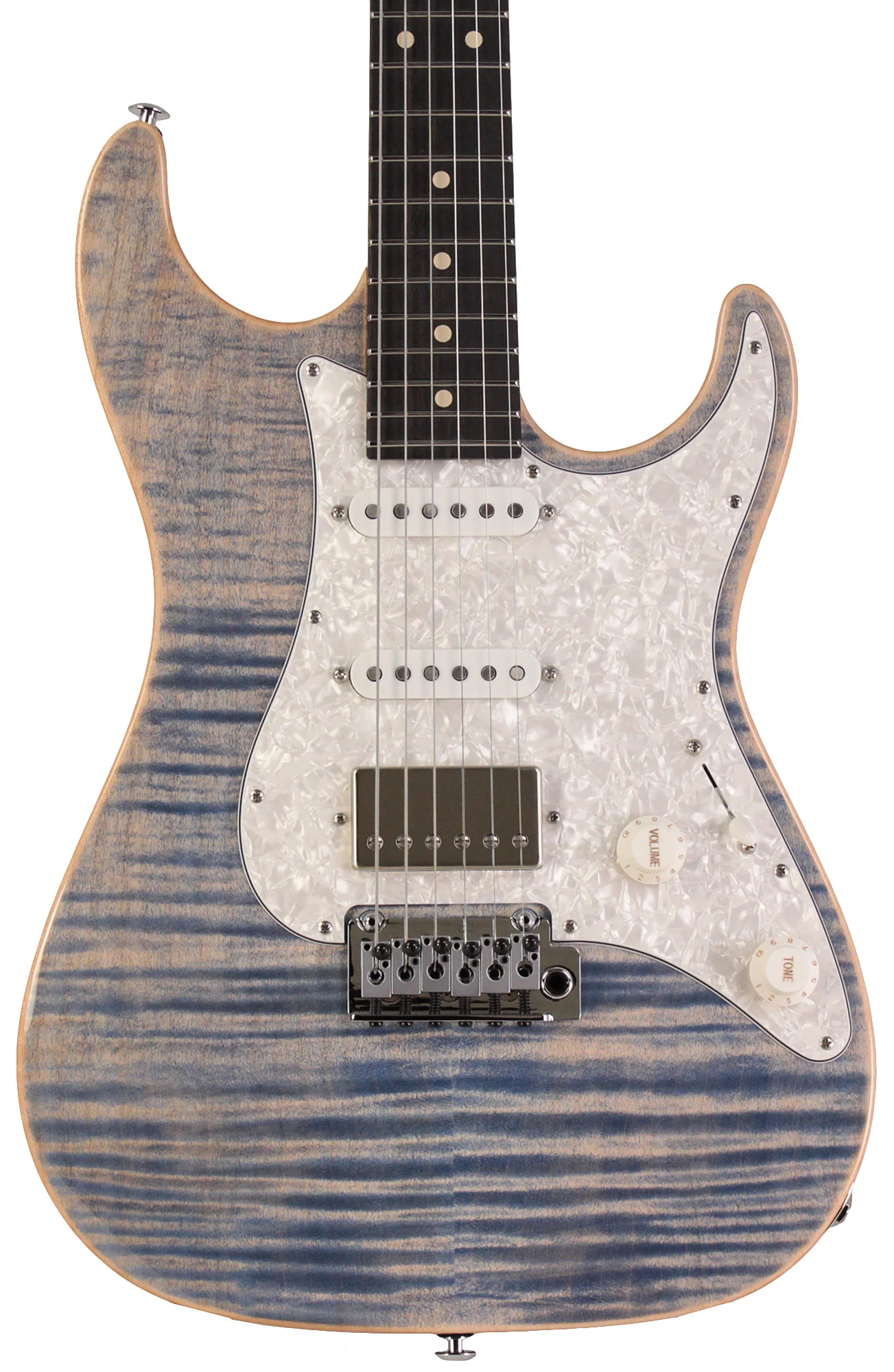 Suhr Select Standard Plus Mahogany Guitar, Trans Blue Denim Slate - Image 6