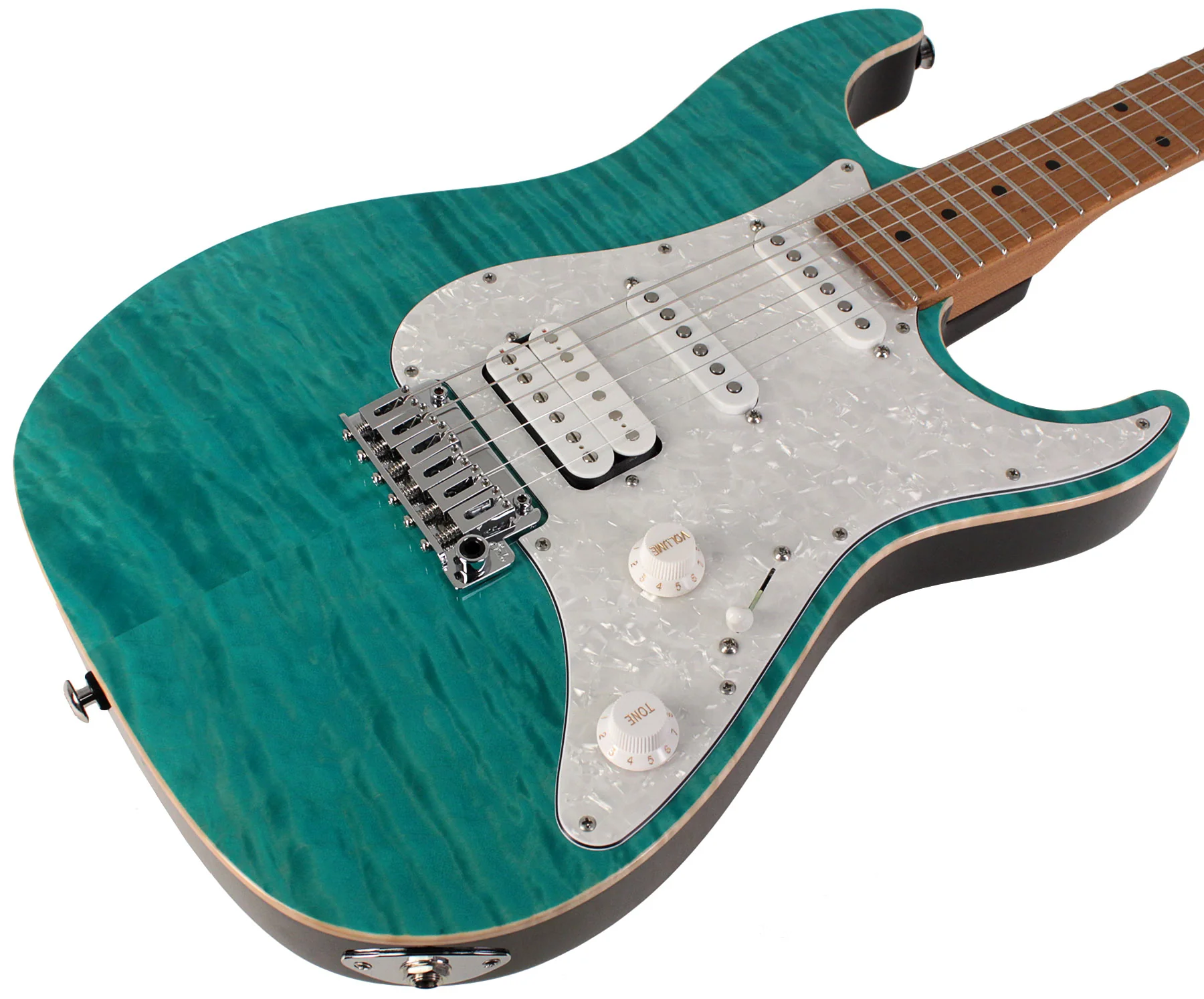 Suhr Standard Plus Guitar, Bahama Blue, Roasted Maple - Image 2