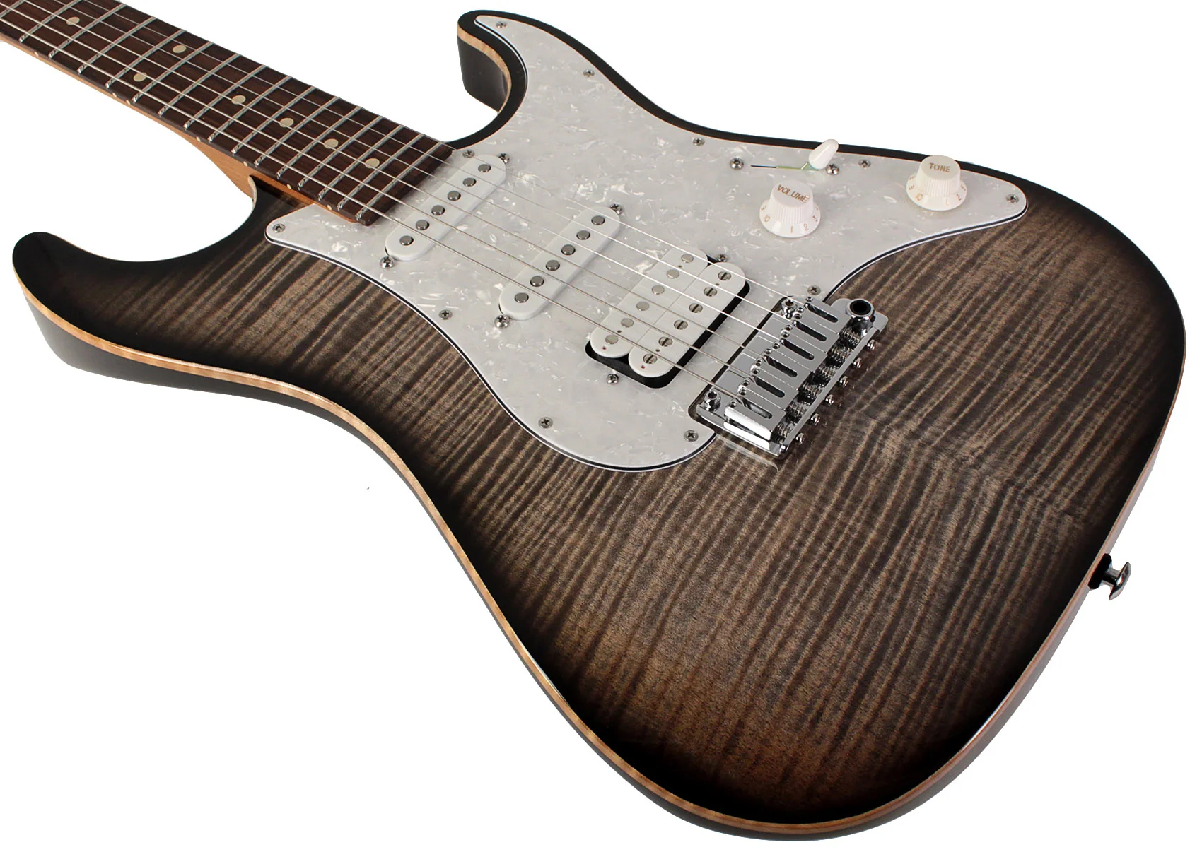 Suhr Standard Plus Guitar, Trans Charcoal Burst, Pau Ferro - Image 4