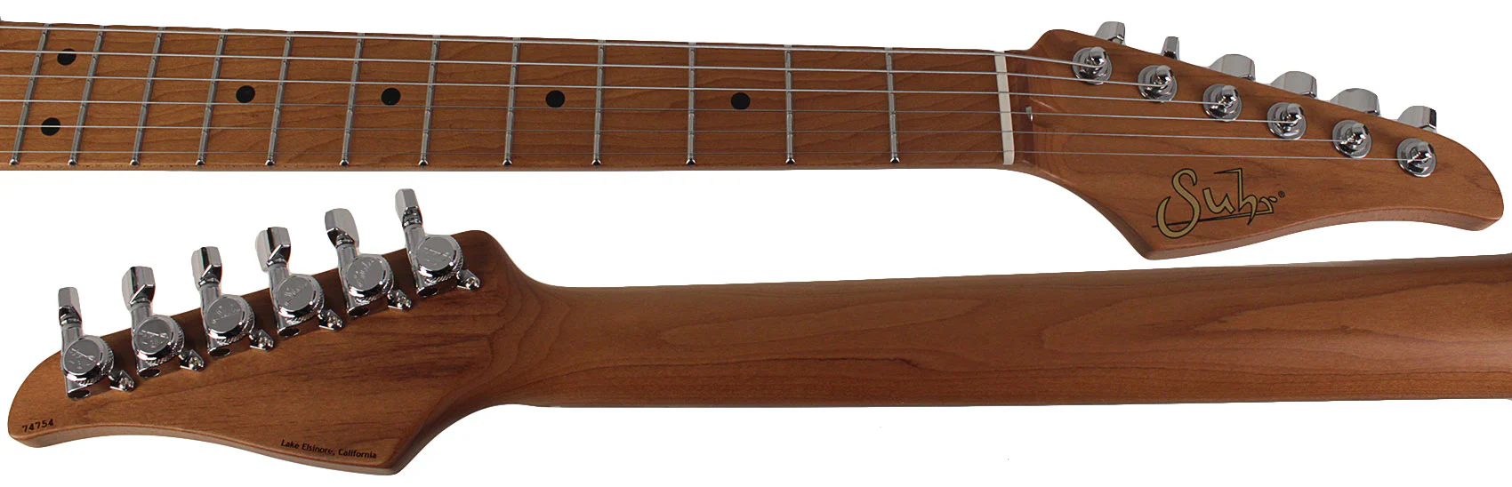 Suhr Standard Plus Guitar, Trans Honey Amber Burst, Roasted Maple - Image 8