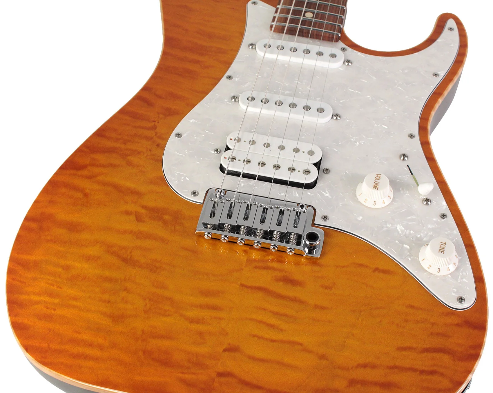 Suhr Standard Plus Guitar, Trans Honey Amber Burst, Pau Ferro - Image 3