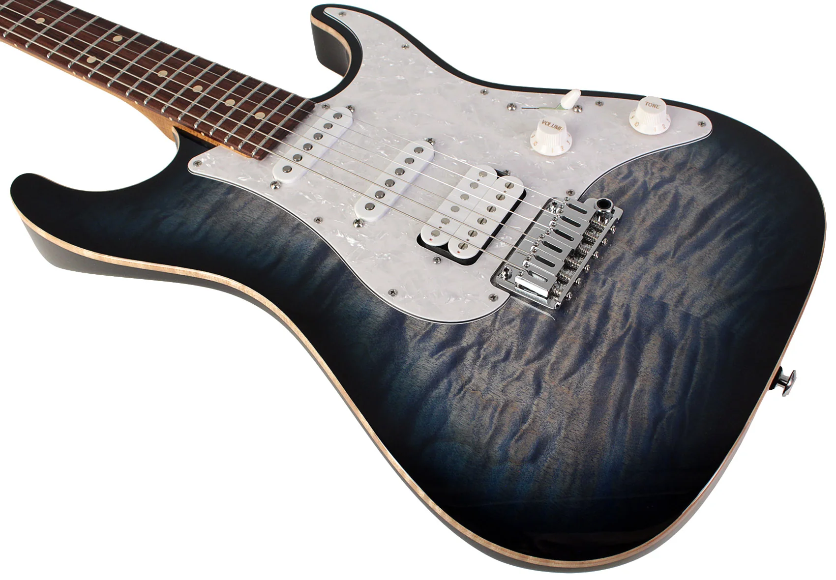 Suhr Standard Plus Guitar, Trans Whale Blue Burst, Pau Ferro - Image 4