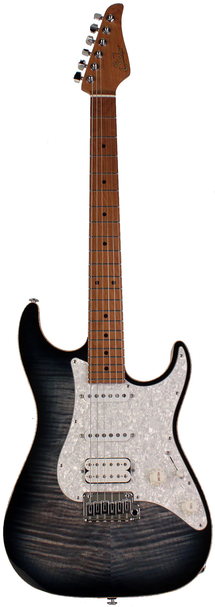 Suhr Standard Plus Guitar, Trans Whale Blue Burst, Roasted Maple