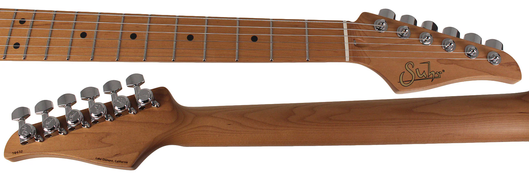 Suhr Standard Plus Guitar, Trans Whale Blue Burst, Roasted Maple - Image 7