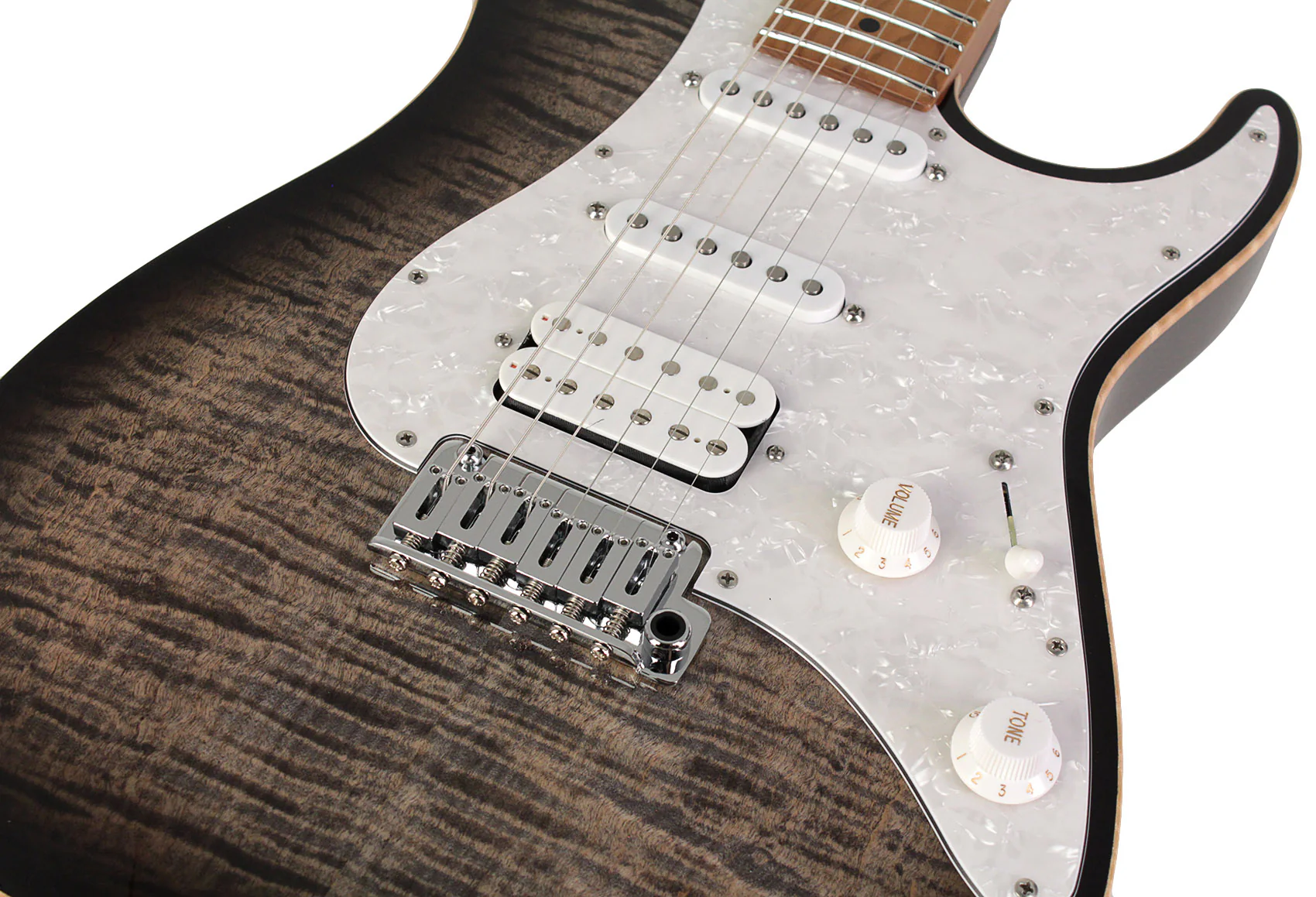 Suhr Standard Plus Guitar, Trans Charcoal Burst, Roasted Maple - Image 3