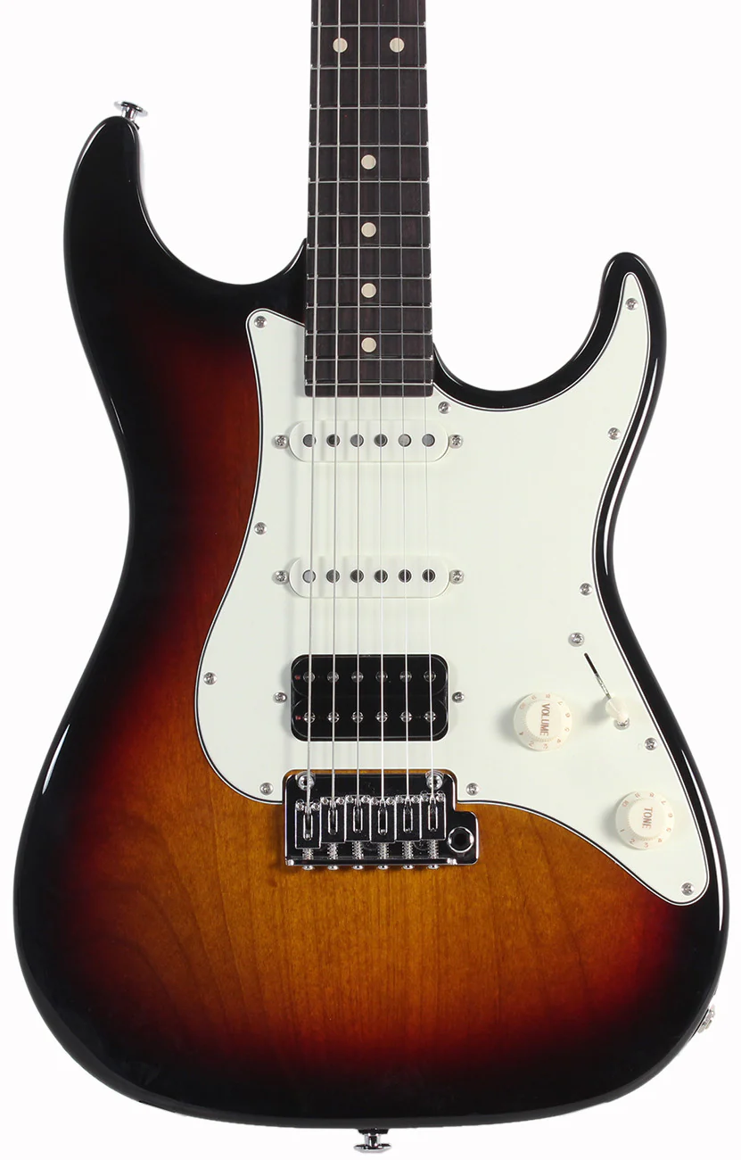 Suhr Throwback Standard Pro Guitar, Three Tone Sunburst, Rosewood - Image 3