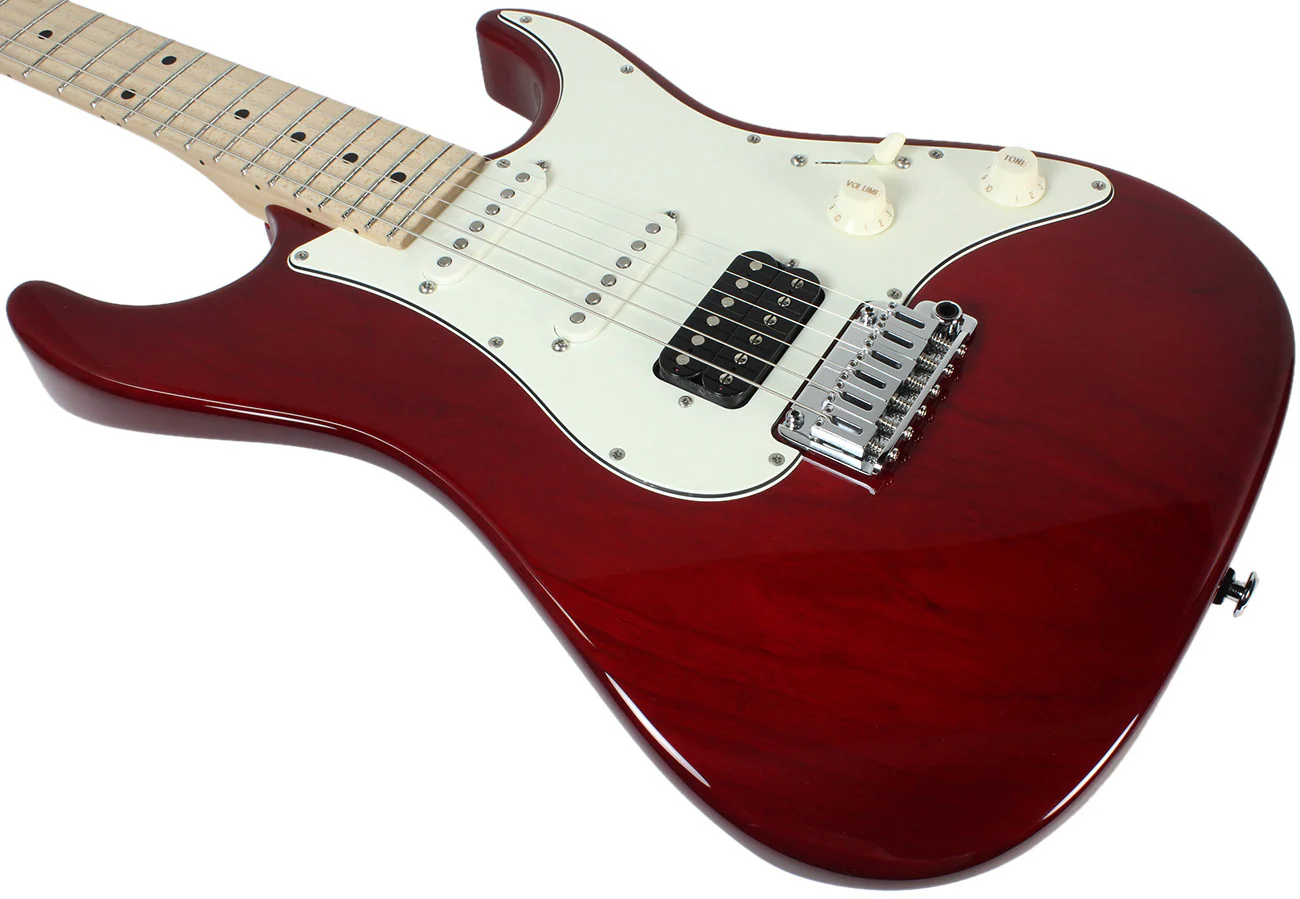 Suhr Throwback Standard Pro Guitar, Trans Red, Maple - Image 6