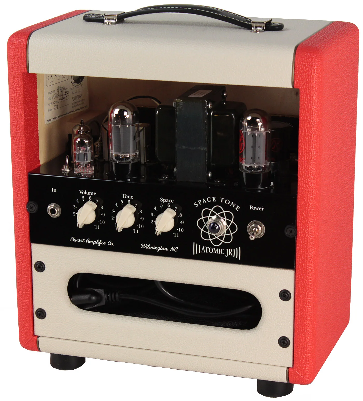 Swart Space Tone Atomic Jr Amp, Ivory, Red - Image 2