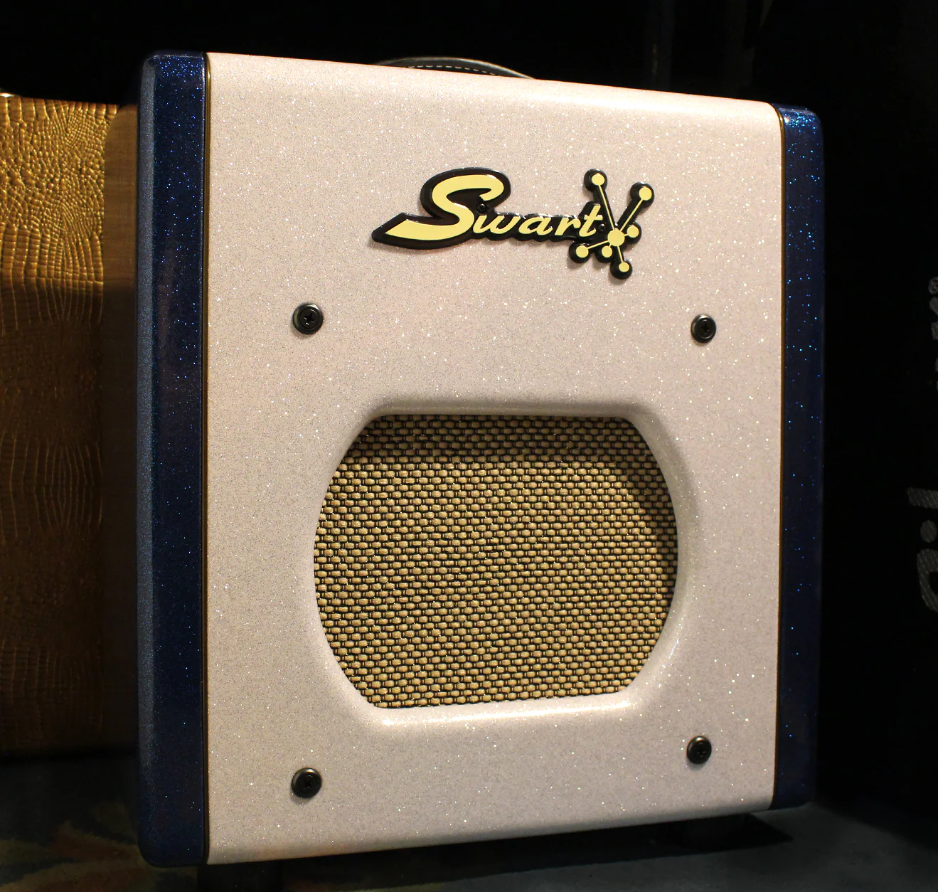 Swart Space Tone Atomic Jr Amp, White, Blue Sparkle - Image 4