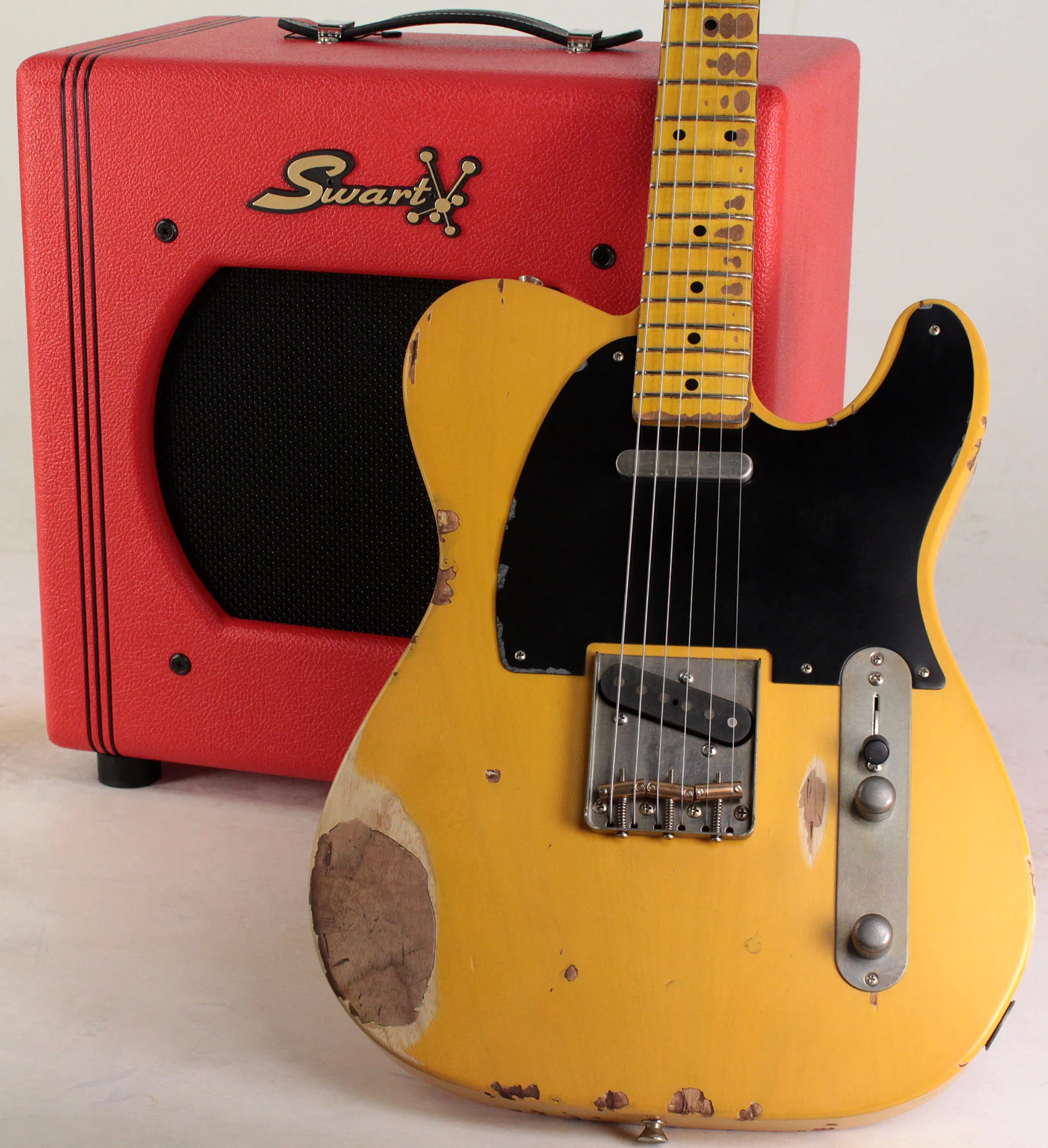 Swart STR-Tweed 1x12 Combo Amp, Red, Black Grille - Image 4