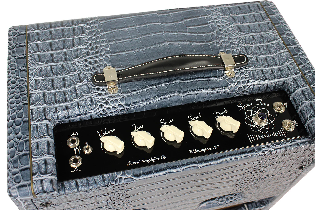 Swart STR-Tremolo 1x12 Combo Amp, Charcoal Blue Croc - Image 6