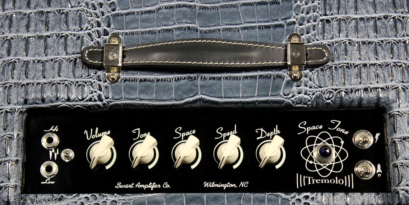 Swart STR-Tremolo 1x12 Combo Amp, Charcoal Blue Croc - Image 7