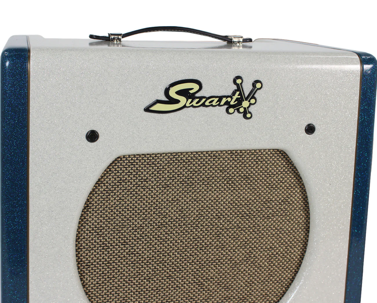 Swart STR-Tremolo 1x12 Combo Amp, White and Ocean Sparkle - Image 3