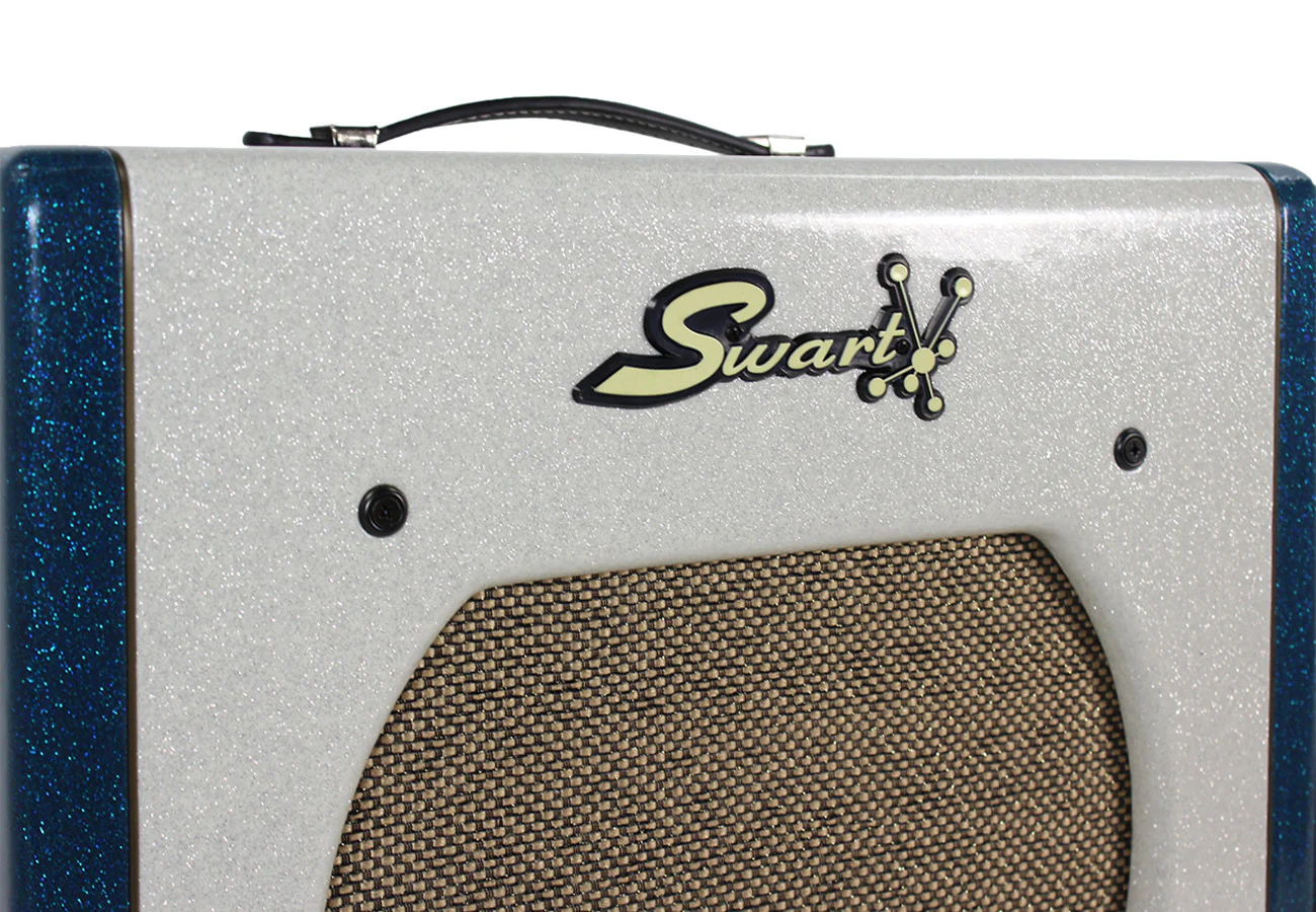 Swart STR-Tremolo 1x12 Combo Amp, White and Ocean Sparkle - Image 5