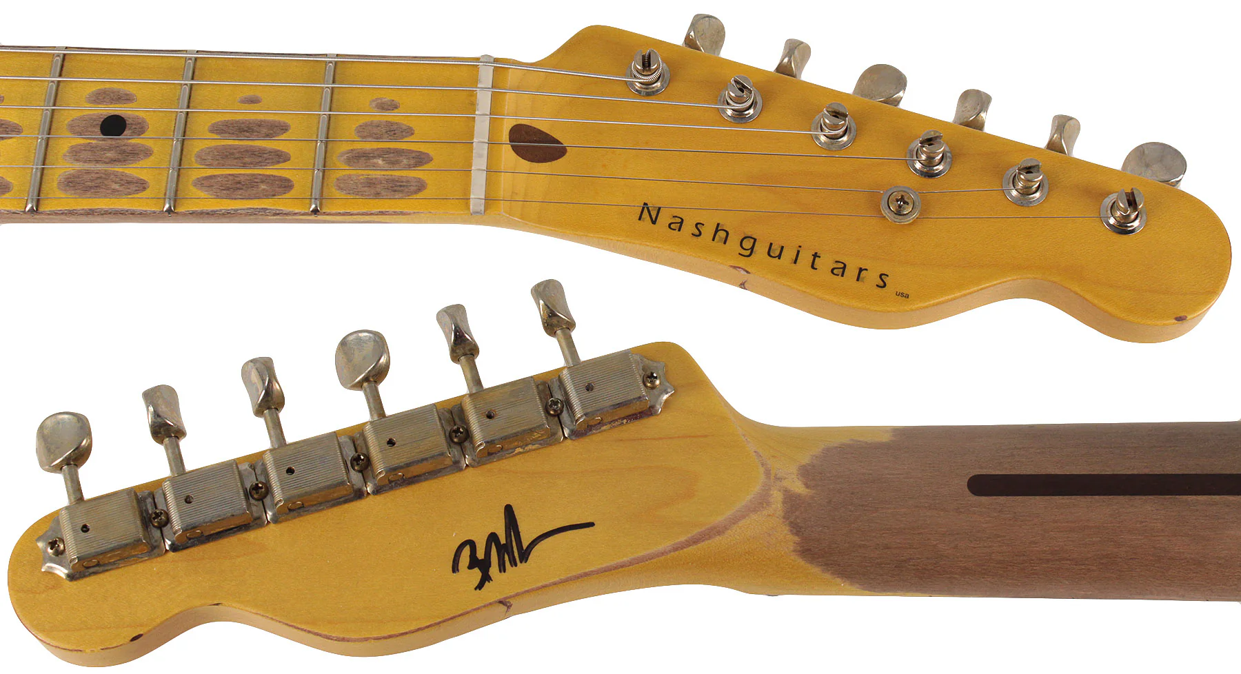 Nash T52 Guitar, Butterscotch Blonde, Humbucker, Medium Aging - Image 8