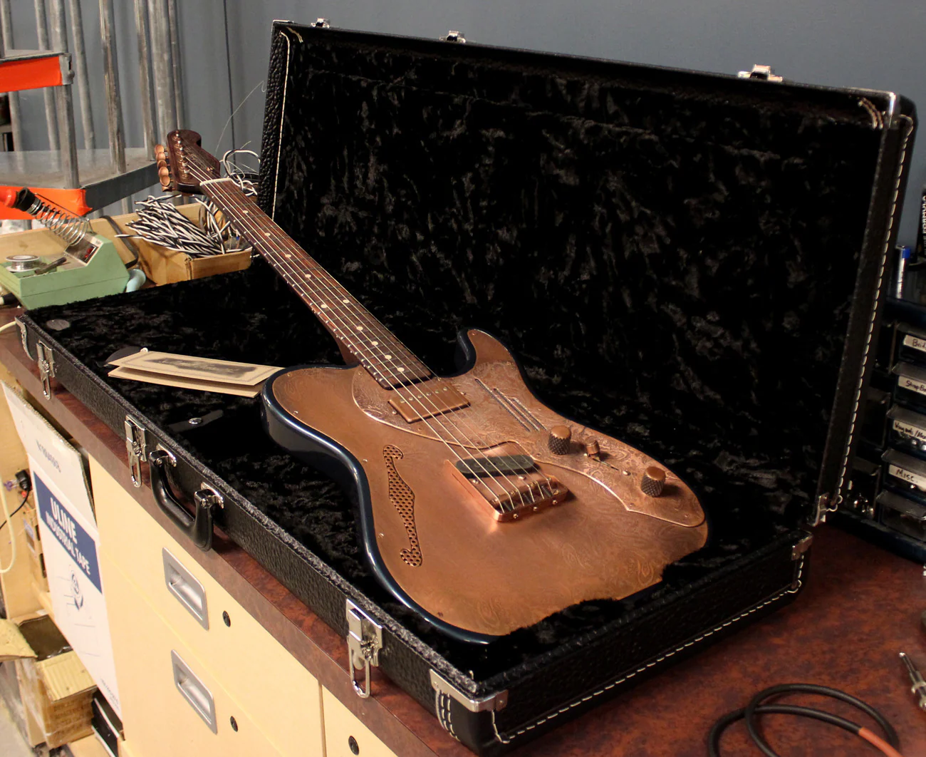 Trussart Deluxe SteelTopCaster - Antique Copper Paisley - Image 14