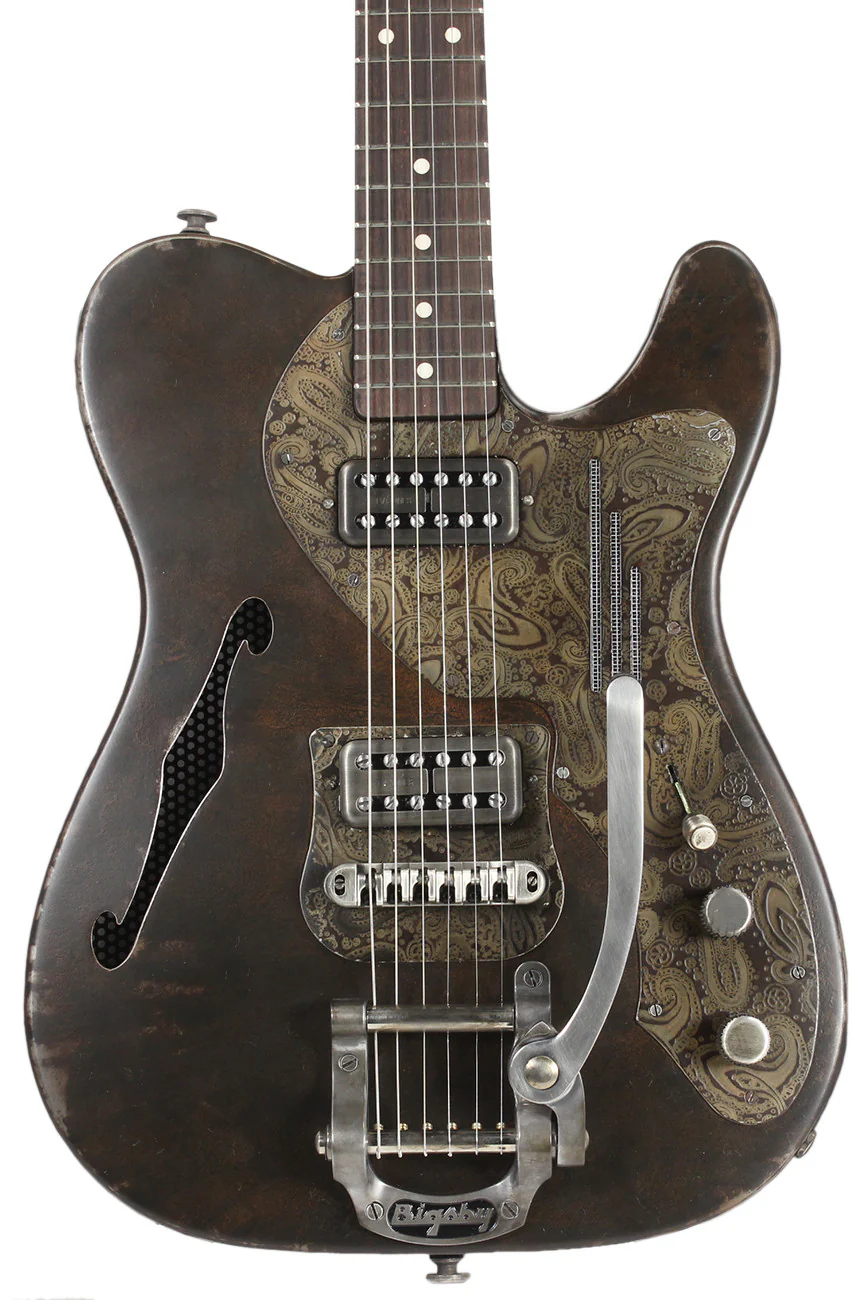 Trussart Deluxe Steelcaster Guitar - Rust-O-Cream Paisley - Image 3