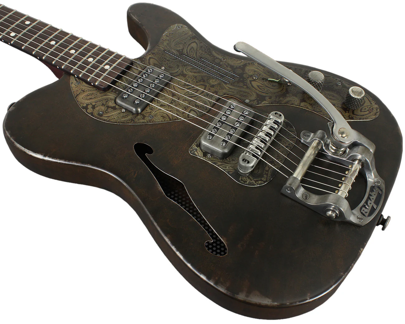 Trussart Deluxe Steelcaster Guitar - Rust-O-Cream Paisley - Image 6