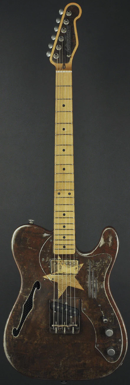 Trussart Deluxe Steelcaster Guitar Rust-O-Matic Cream Star - Image 8