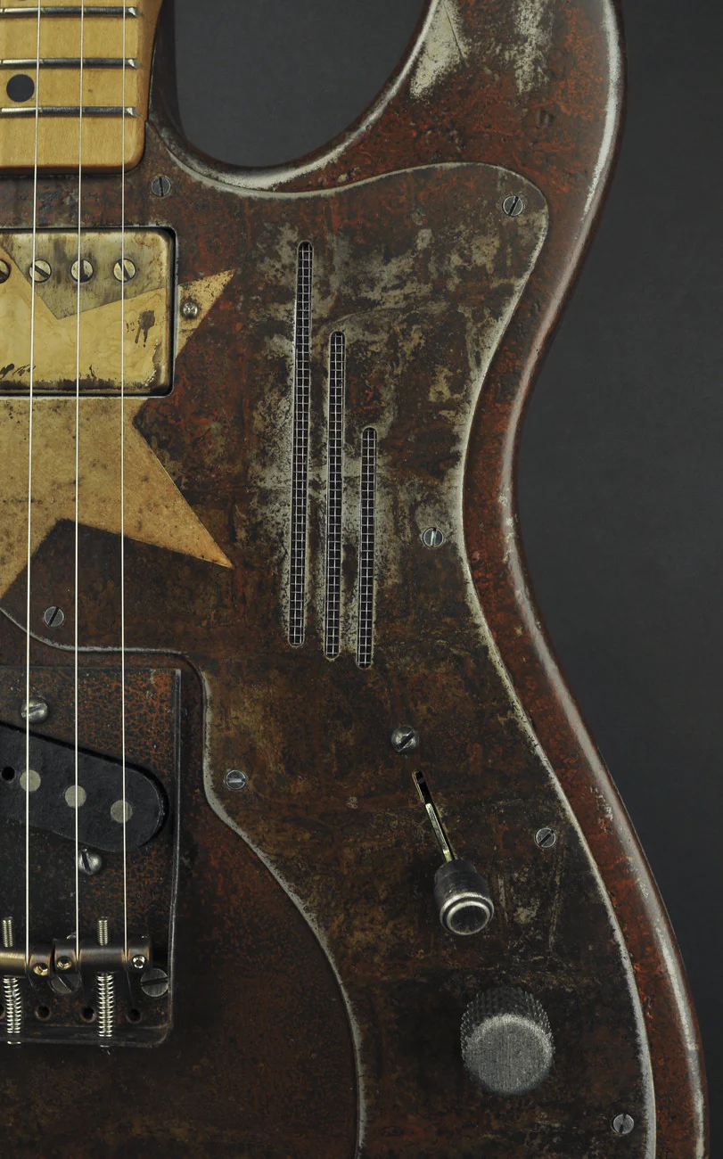 Trussart Deluxe Steelcaster Guitar Rust-O-Matic Cream Star - Image 9