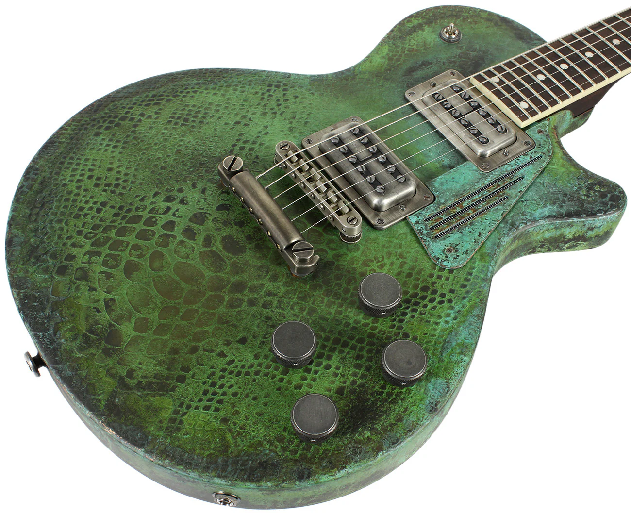 Trussart SteelDeville Guitar in Titanic Green Snakeskin