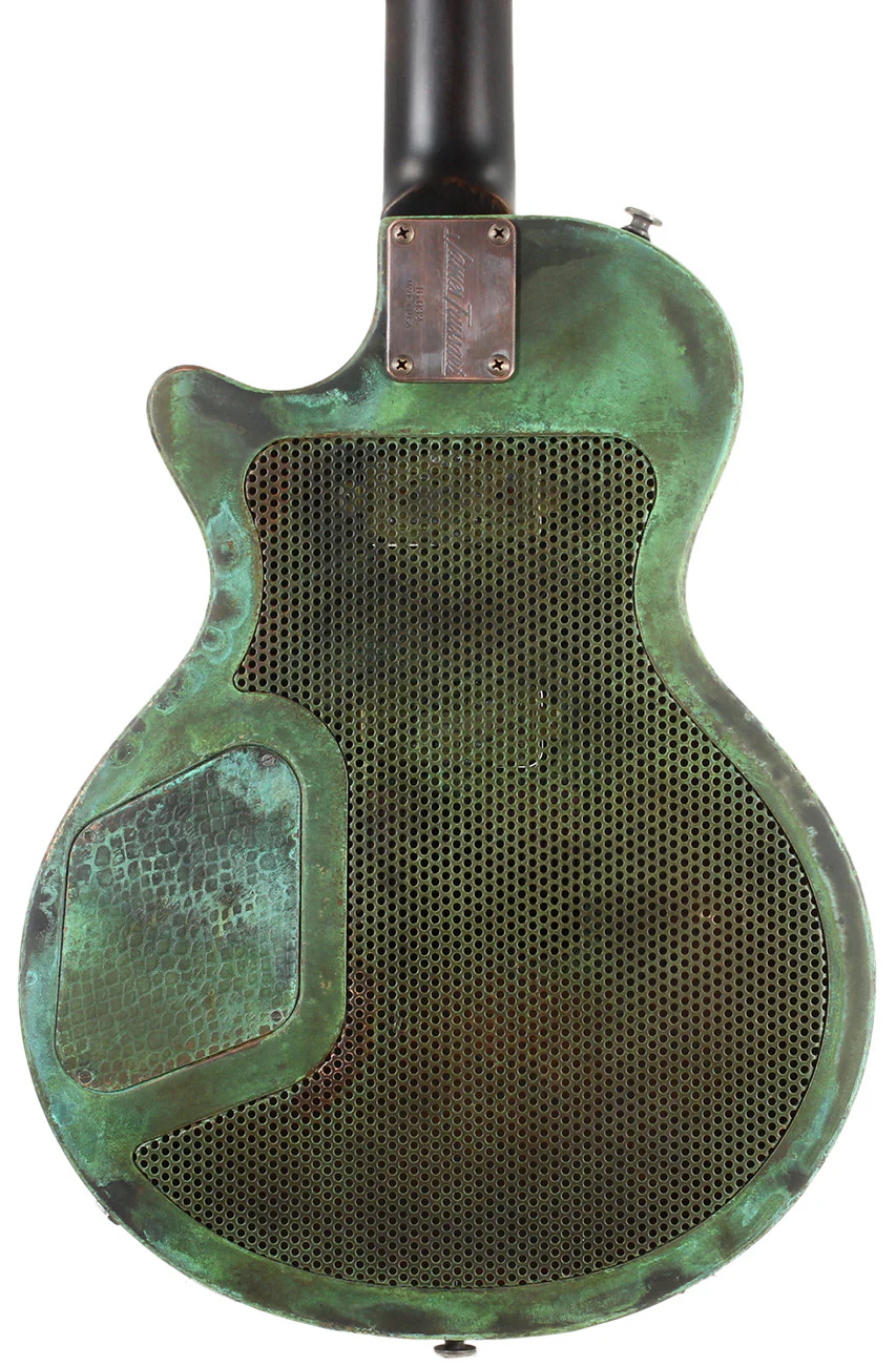 Trussart SteelDeville Guitar in Titanic Green Snakeskin - Image 4