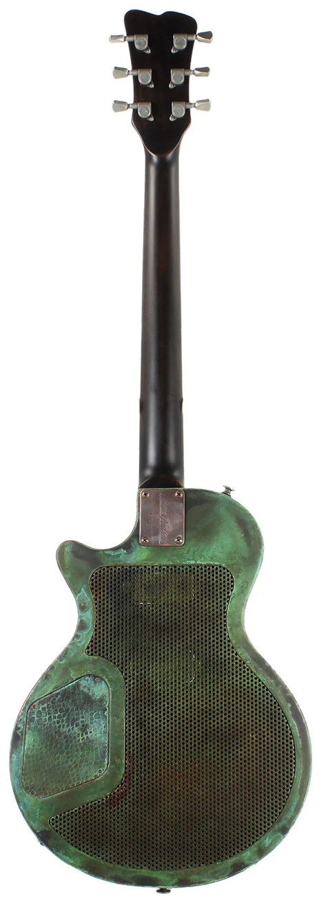 Trussart SteelDeville Guitar in Titanic Green Snakeskin - Image 5