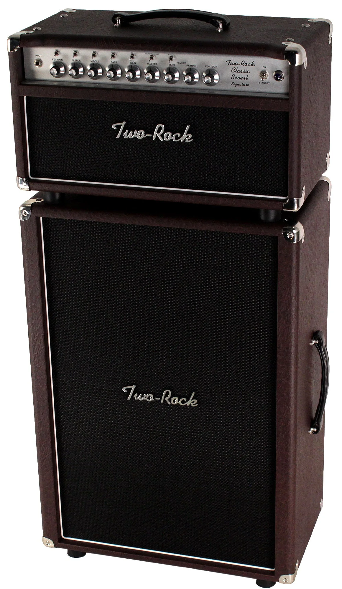 Two-Rock Classic Reverb Signature 100/50 Head, 2x12 Cab, Brown Ostrich - Image 2