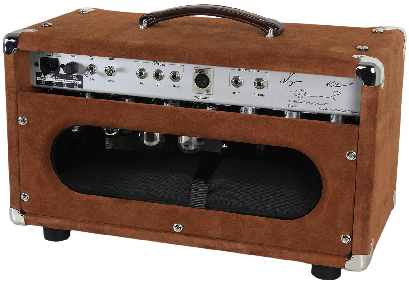 Two-Rock Classic Reverb Signature 100/50 Head, 2x12 Cab, Tobacco Suede, Cane - Image 3