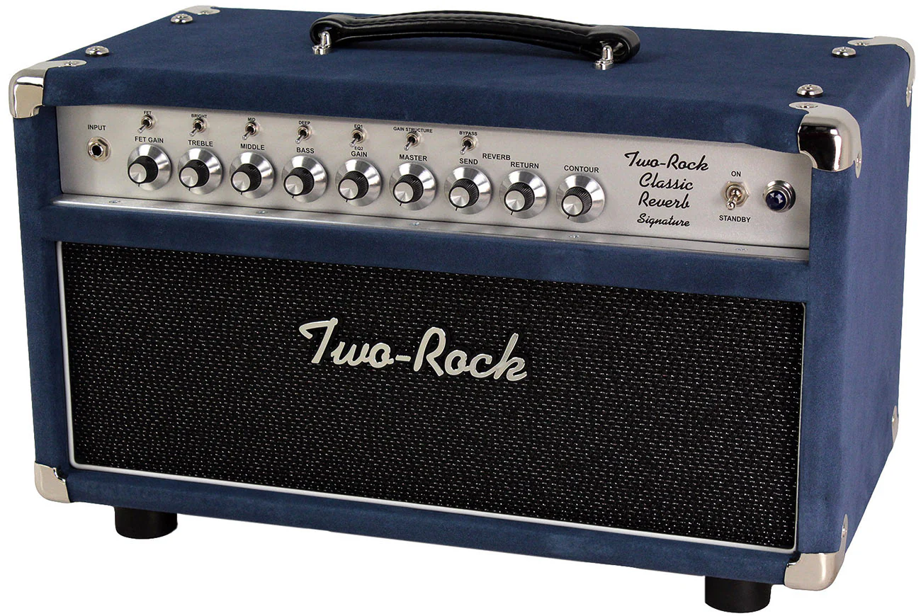 Two-Rock Classic Reverb Signature 100/50 Head, 2x12 Cab, Navy Blue Suede - Image 2