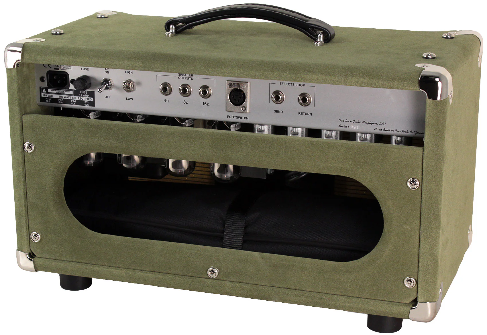 Two-Rock Classic Reverb Signature 100/50 Head, 2x12 Cab, Moss Green Suede - Image 4