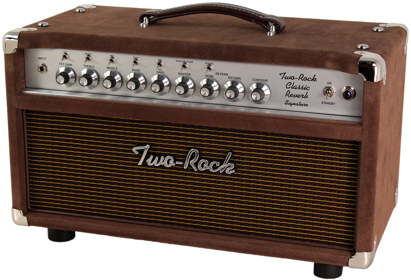 Two-Rock Classic Reverb Signature 50 Tube Rectified Head, 1x12 Cab, Brown Suede - Image 3