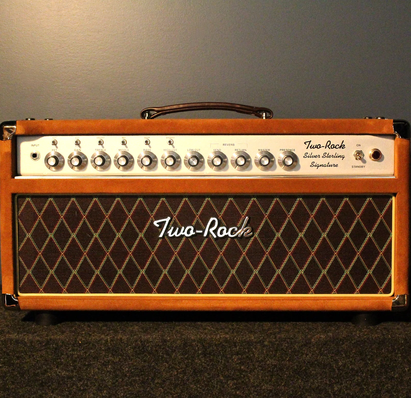 Two-Rock Silver Sterling Signature 100/50 Head, Tobacco Suede - Image 5