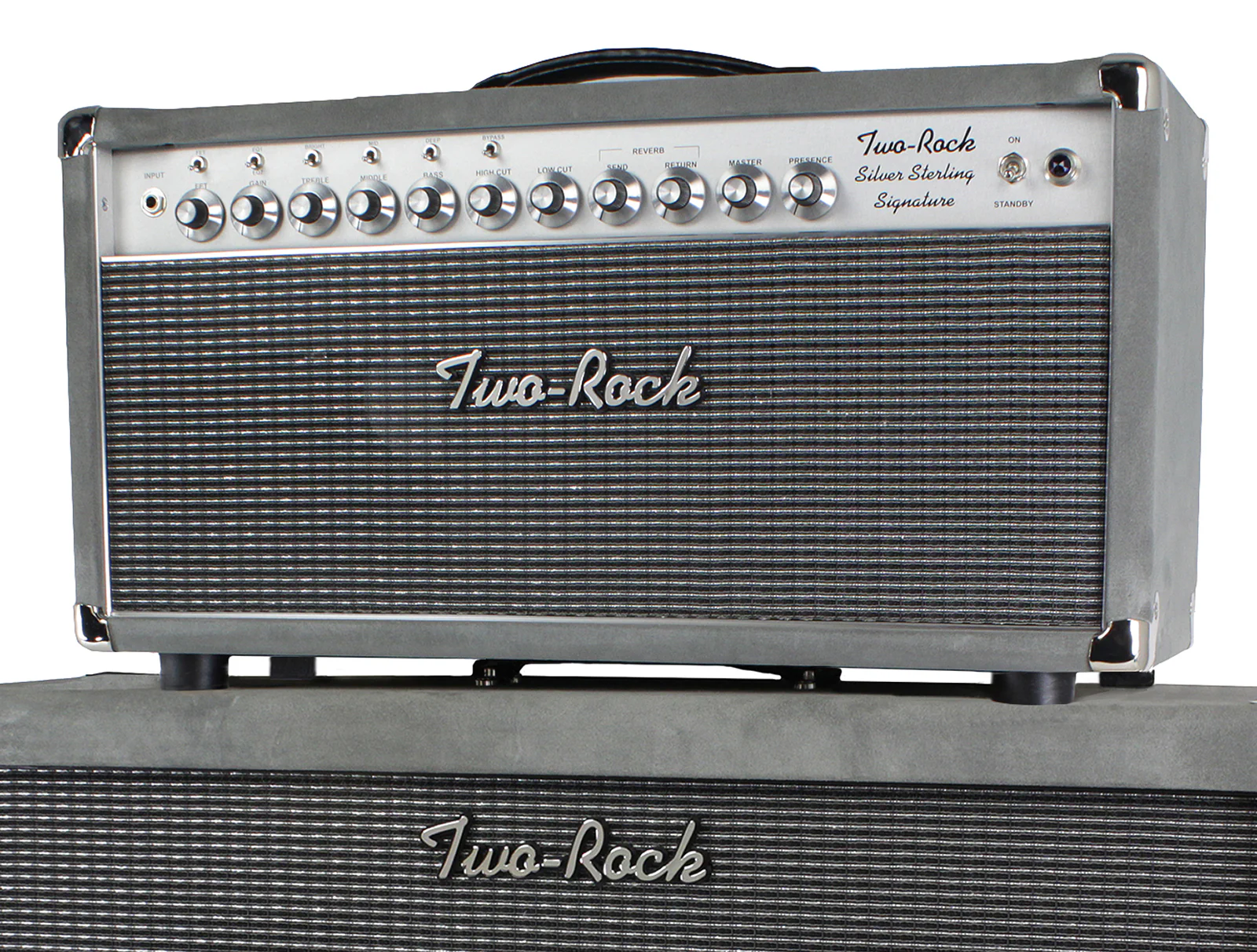 Two-Rock Silver Sterling Signature 150/75 Head/Cab, Silver Suede - B-Stock - Image 10