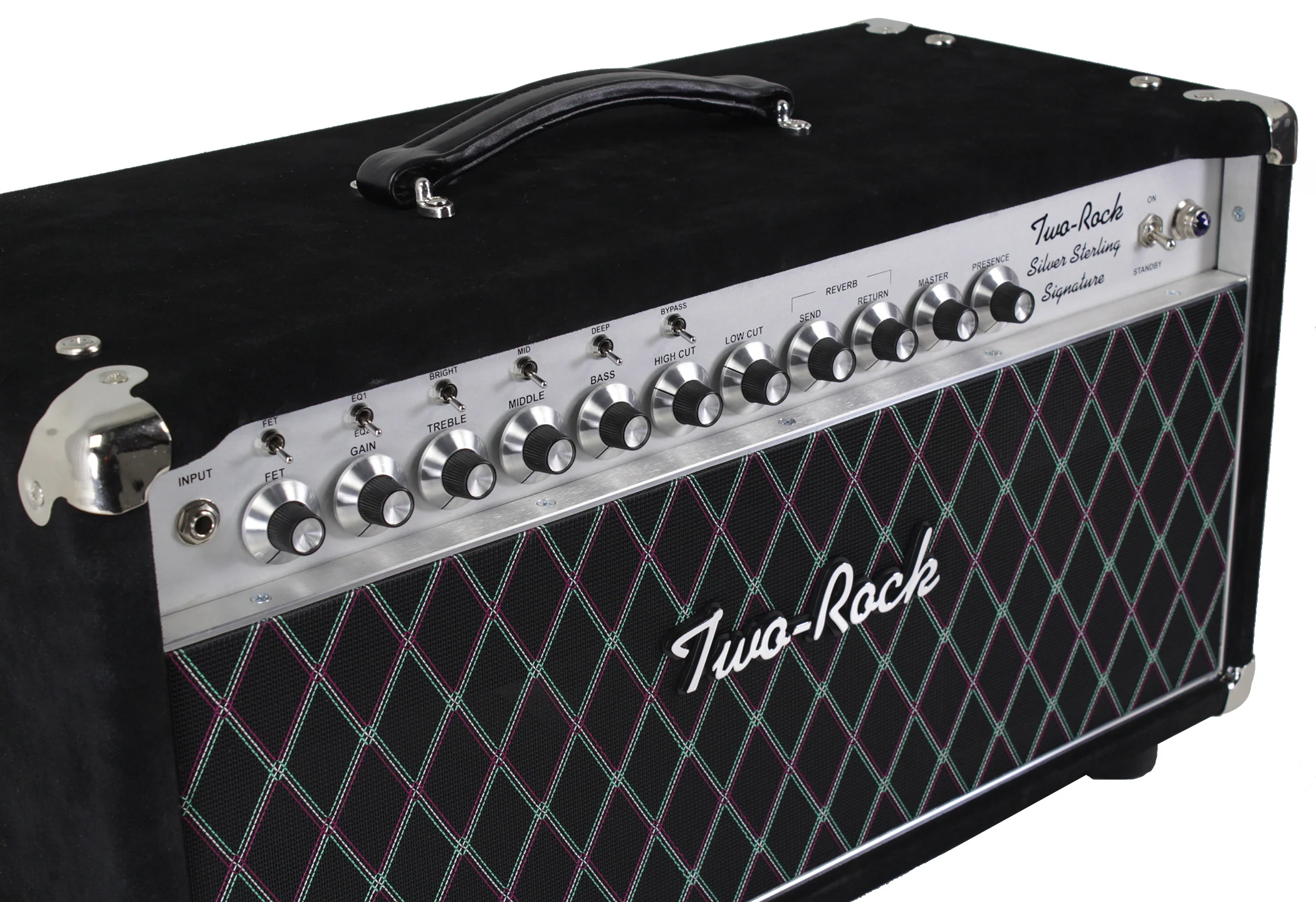 Two-Rock Silver Sterling Signature 150/75 Head, Black Suede - Image 3